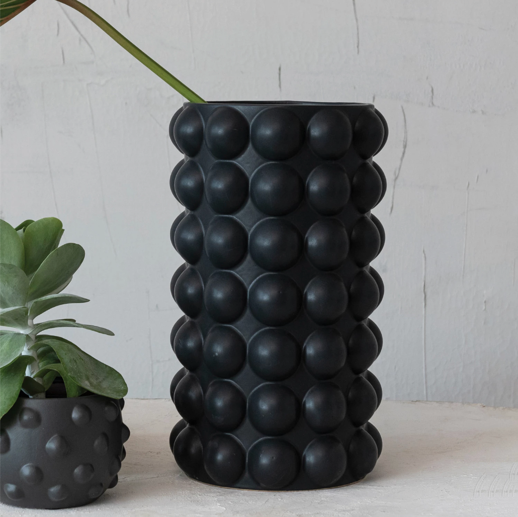 black bubble plant pot Tall Black Bubble Vase – MAISON BY TAI